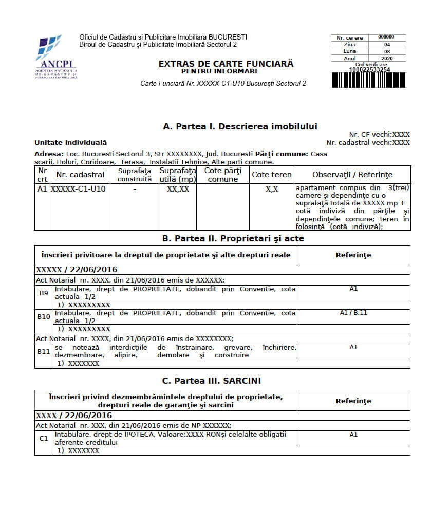 Identificare Imobil dupa Adresa/Proprietar - 250.00 RON